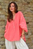 Mimi Pillow Cotton Batwing Blouse Watermelon 
